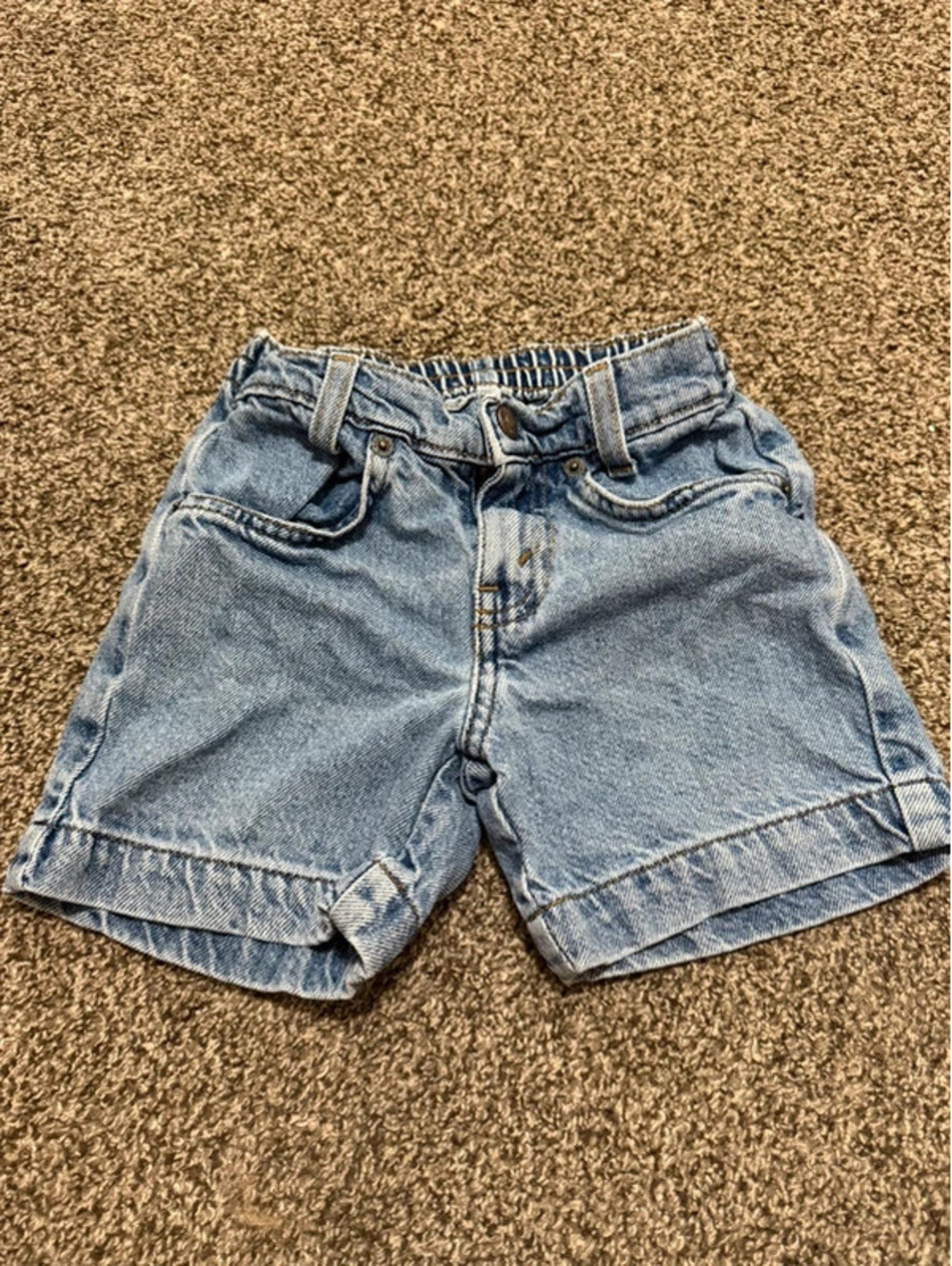 Vintage Little Levi’s Toddler 3T Denim Jean Shorts Light Wash Elastic Waist